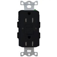 Lutron Claro 15A GFCI Receptacle - Tamper Resistant - Black
