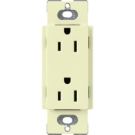 Lutron Claro 15A Tamper Resistant Receptacle - Almond