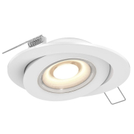DALS Pivot Flat LED Gimbal Downlight - 6" - 14W - CCT Selectable - White - 120V