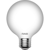 RAB 3.8W LED G25 Filament Lamp - Dimmable - 2700K - 350 Lumens - 120V