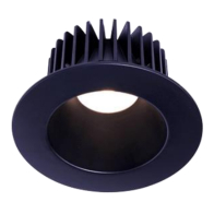 Lotus 4" Round Deep Regressed Polycarbonate LED Downlight - Corrosion Resistant - 15W - 3000K - 1,430 Lumens - 120V - Black