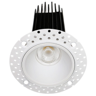 Lotus 2" Trimless Round LED Downlight - High Output - 15W - CCT Selectable - 1000 Lumens - 120V - White - 60° Beam Angle