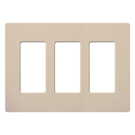Lutron Claro Screwless Designer Wallplate - 3 Gang - Taupe