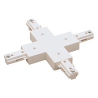 Nora Lighting Two-Circuit Track System X-Connector - White