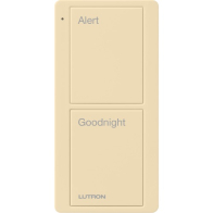 Lutron 2-Button Scene Pico Smart Remote - Pre-engraved Text ("Alert/Goodnight") - Ivory