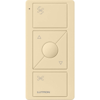 Lutron Pico Smart Remote for Fan Control - 3-Button Raise/Lower with Preset Button - Ivory