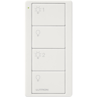 Lutron 4-Button Pico Smart Remote - 2 Group Control - Light Icons - White