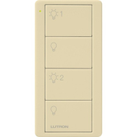 Lutron 4-Button Pico Smart Remote - 2 Group Control - Light Icons - Ivory