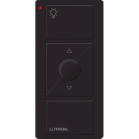 Lutron Original 3-Button Pico Smart Remote with Raise/Lower and Preset - Light Icons - Black