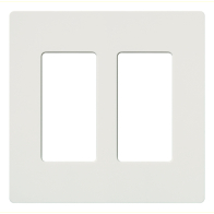 Lutron Claro Screwless Designer Wallplate - 2 Gang - White