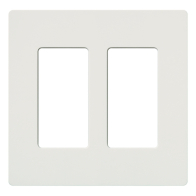 Lutron Claro Screwless Designer Wallplate - 2 Gang - Snow