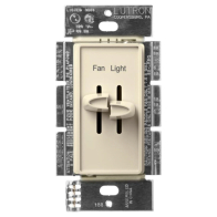 Lutron Skylark Dual Slide-to-Off Fan and Light Control - Almond