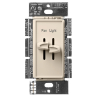 Lutron Skylark Dual Slide-to-Off Fan and Light Control - Light Almond