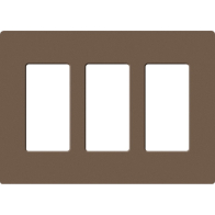Lutron Claro Screwless Designer Wallplate - 3 Gang - Espresso