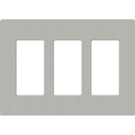 Lutron Claro Screwless Designer Wallplate - 3 Gang - Pebble