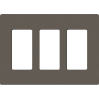 Lutron Claro Screwless Designer Wallplate - 3 Gang - Truffle