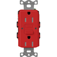 Lutron Claro 15A GFCI Receptacle - Tamper Resistant - Signal Red