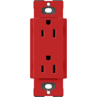 Lutron Claro 15A Receptacle - Signal Red