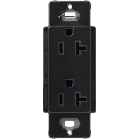 Lutron Claro 20A Duplex Receptacle - Midnight