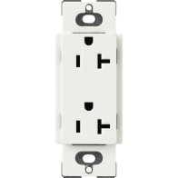 Lutron Claro 20A Duplex Receptacle - Architectural White