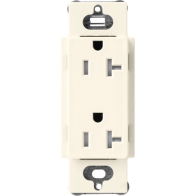 Lutron Claro 20A Tamper Resistant Receptacle - Biscuit