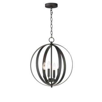 Maxim Lighting Provident 19" 4-Light Chandelier - 120V - Black