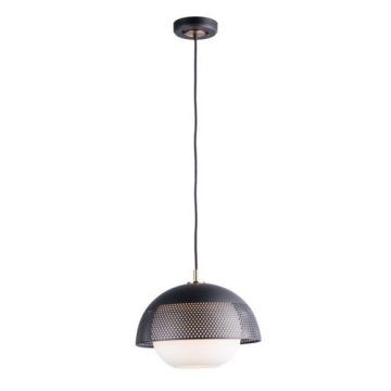 Maxim Lighting Perf 14" 1-Light Pendant - 120V - Black / Satin Brass