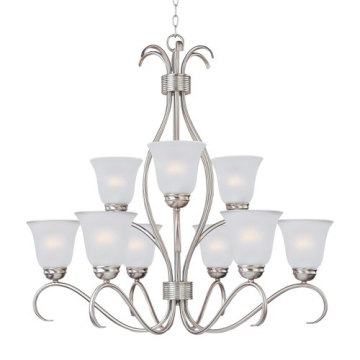 Maxim Lighting Basix 9-Light Chandelier - 120V - Satin Nickel