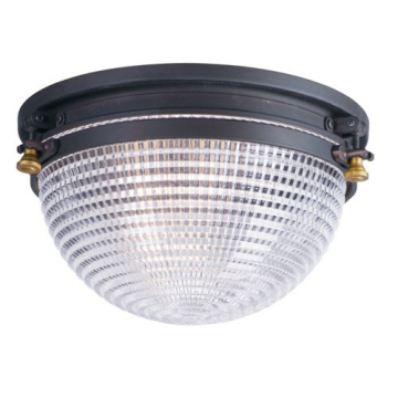 Maxim Lighting Portside 12" 1-Light Flush Mount - Oil Rubbed Bronze / Antique Brass