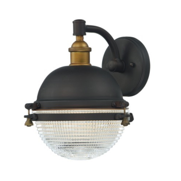 Maxim Lighting Portside 10" Outdoor Wall Sconce - 120V - Oil Rubbed Bronze / Antique Brass