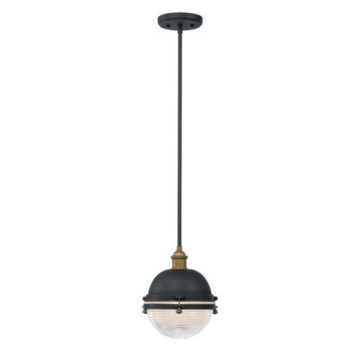 Maxim Lighting Portside 10" 1-Light Outdoor Pendant - 120V - Oil Rubbed Bronze / Antique Brass