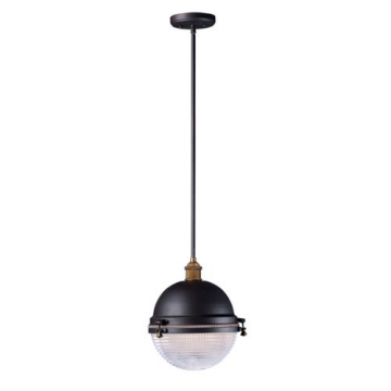 Maxim Lighting Portside 12" 1-Light Outdoor Pendant - 120V - Oil Rubbed Bronze / Antique Brass