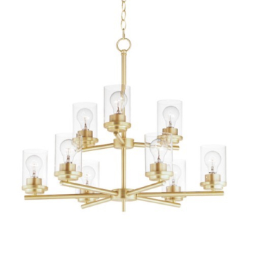 Maxim Lighting Corona 9-Light Chandelier - 120V - Satin Brass