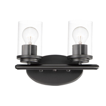 Maxim Lighting Corona 2-Light Vanity Light - Clear Glass Shade - 120V - Black
