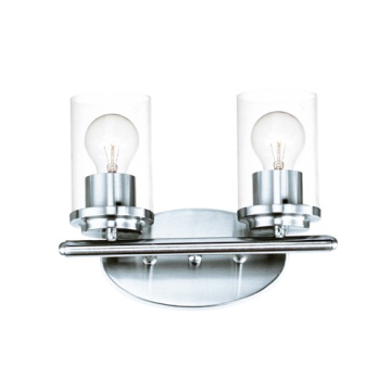 Maxim Lighting Corona 2-Light Vanity Light - Clear Glass Shade - 120V - Polished Chrome