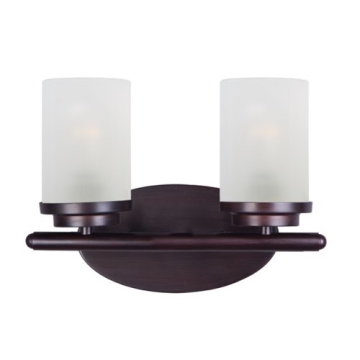 Maxim Lighting Corona 2-Light Vanity Light - Frosted Glass Shade - 120V - Oil Rubbed Bronze
