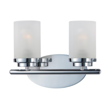 Maxim Lighting Corona 2-Light Vanity Light - Frosted Glass Shade - 120V - Polished Chrome