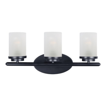 Maxim Lighting Corona 3-Light Vanity Light - Frosted Glass Shade - 120V - Black