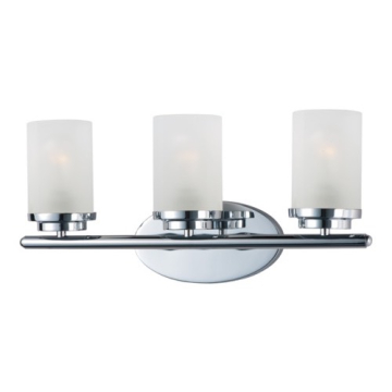 Maxim Lighting Corona 3-Light Vanity Light - Frosted Glass Shade - 120V - Polished Chrome