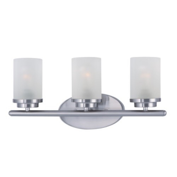 Maxim Lighting Corona 3-Light Vanity Light - Frosted Glass Shade - 120V - Satin Nickel