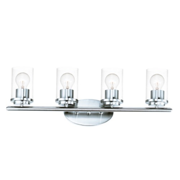 Maxim Lighting Corona 4-Light Vanity Light - Clear Glass Shade - 120V - Polished Chrome