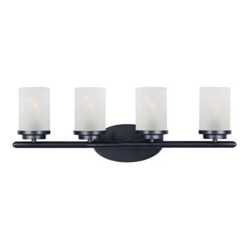 Maxim Lighting Corona 4-Light Vanity Light - Frosted Glass Shade - 120V - Black