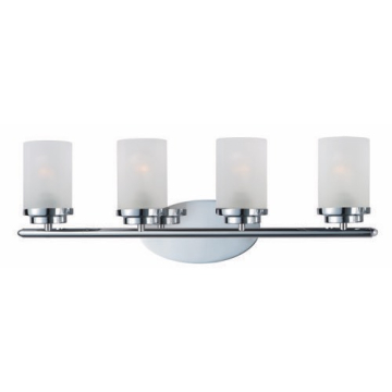 Maxim Lighting Corona 4-Light Vanity Light - Frosted Glass Shade - 120V - Polished Chrome