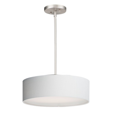 Maxim Lighting Prime 16" LED Pendant - 3000K - 120V - White Linen / Satin Nickel