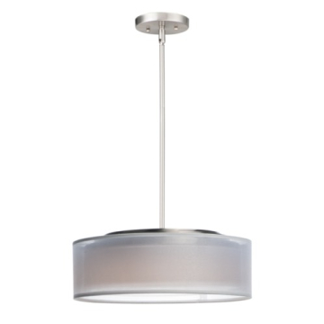 Maxim Lighting Prime 16" LED Pendant - 3000K - 120V - White Oxide / Satin Nickel