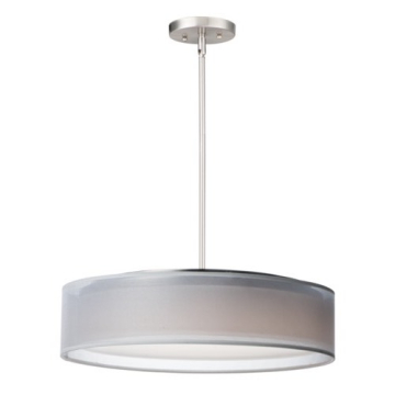 Maxim Lighting Prime 20" LED Pendant - 3000K - 120V - White Oxide / Satin Nickel
