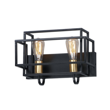 Maxim Lighting Liner 2-Light Vanity Light - 120V - Black / Satin Brass