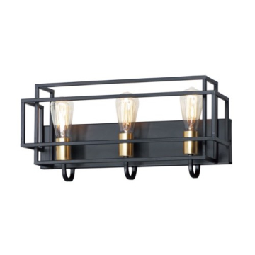Maxim Lighting Liner 3-Light Vanity Light - 120V - Black / Satin Brass