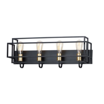 Maxim Lighting Liner 4-Light Vanity Light - 120V - Black / Satin Brass