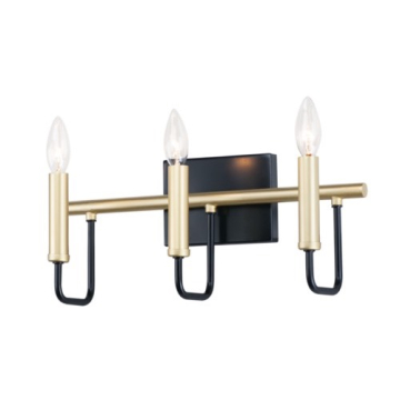 Maxim Lighting Sullivan 3-Light Vanity Light - 120V - Black / Gold
